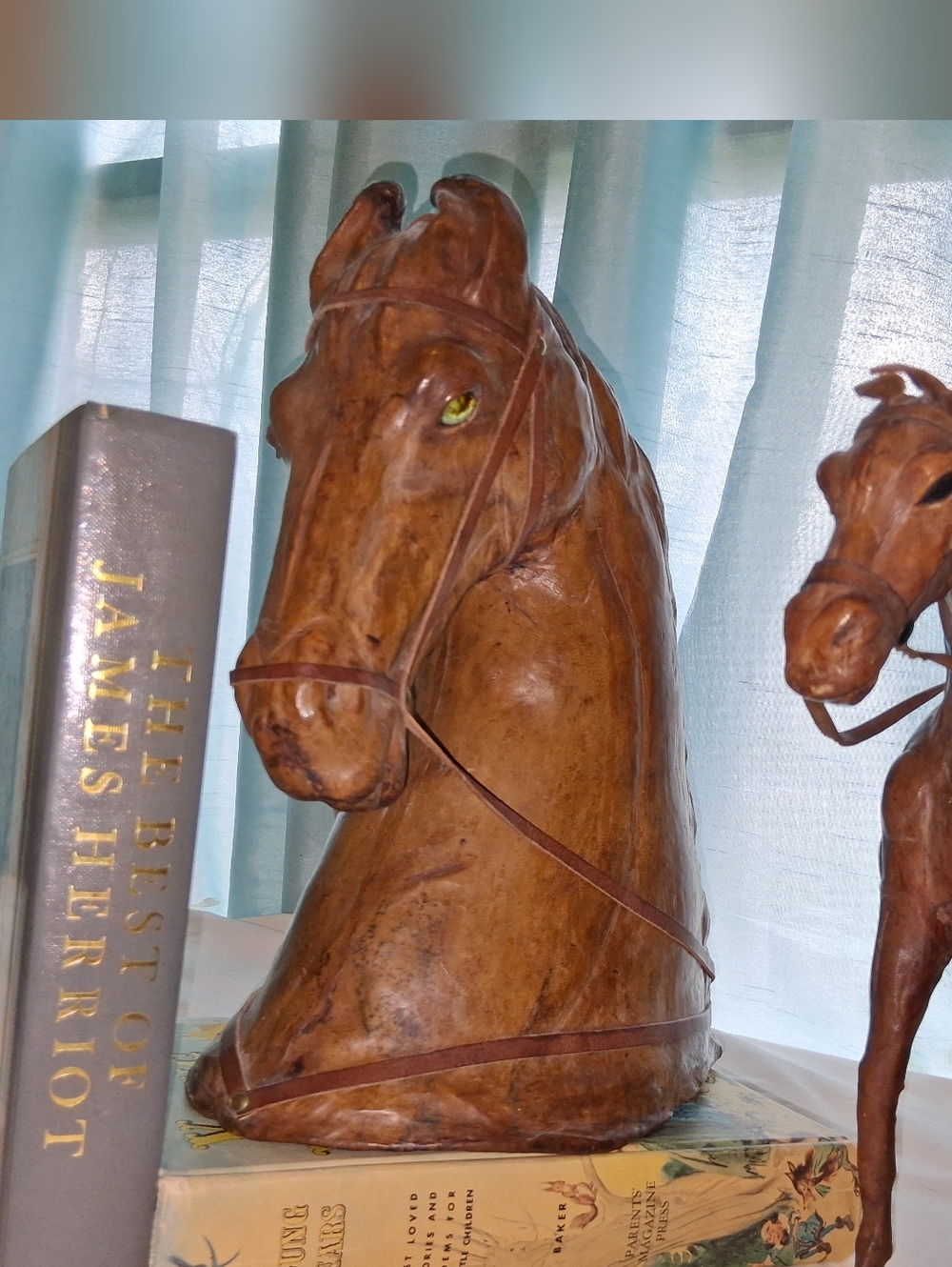 Handcrafted Brown Horse Bust Sculpture - With Matching Figure Decorative Art